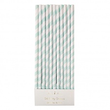 Mint Striped Paper Party Straws By Meri Meri